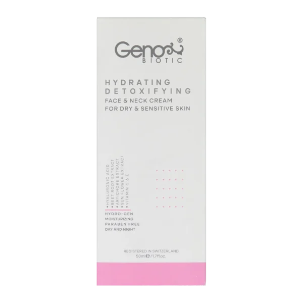 کرم مرطوب و دتوكسیفای کننده صورت و گردن ژنوبایوتیک مناسب پوست خشک و حساس