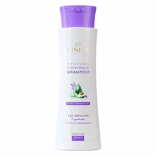 Cinere Avacado And Vitemin F Intense Repair Hair Shampoo (1) شامپو ویتامینه موی خشک و شکننده سینره