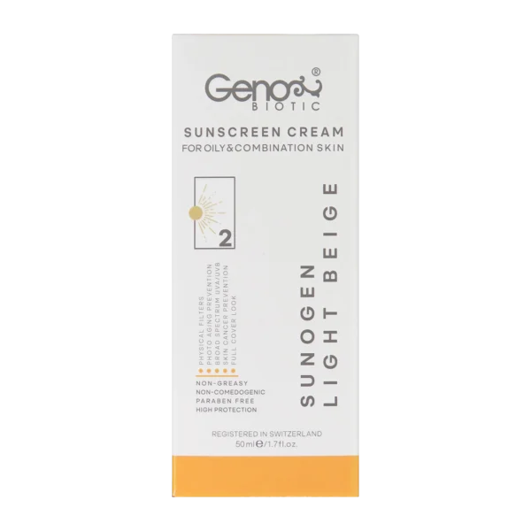ضد آفتاب رنگی پوست چرب SPF50 ژنوبایوتیک
