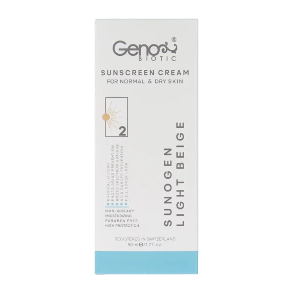 کرم ضد آفتاب رنگی پوست خشک SPF50 ژنوبایوتیک