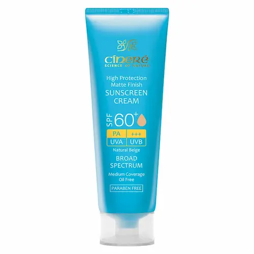 cinere-spf60-matte-tinted-sunscreen-cream (1) کرم ضد آفتاب رنگی SPF+60 سینره