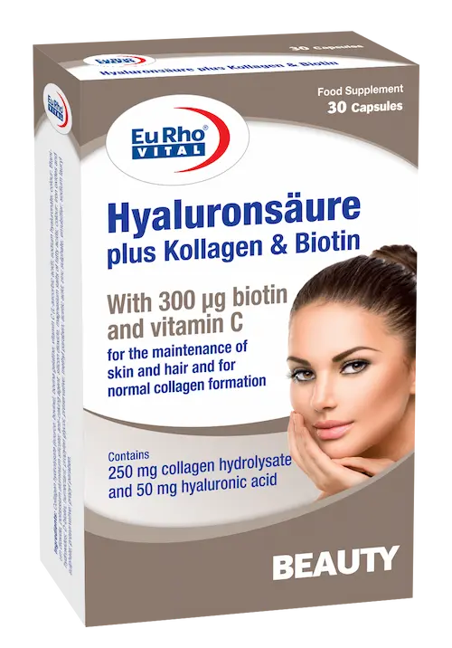 eurhovital-capsule-hyaluronsaure-plus-kollagen-and-biotin هيالورون سائور پلاس كلاژن و بيوتن یوروویتال