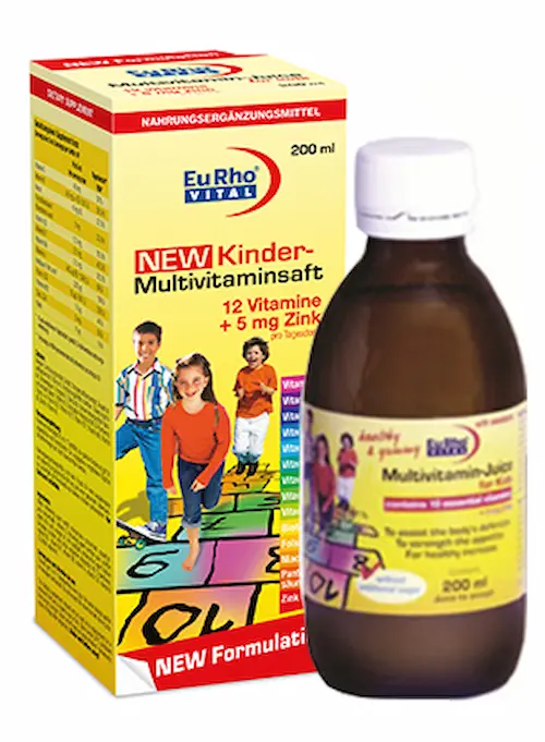 eurhovital-syrup-kinder-multivitaminsaft شربت کیندر مولتی ویتامین و زینک یوروویتال